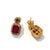 Art Deco Bochic "Orient" Vintage Ruby & Multi Diamond Earrings Set In 18K Gold & Silver For Sale - Image 3 of 18