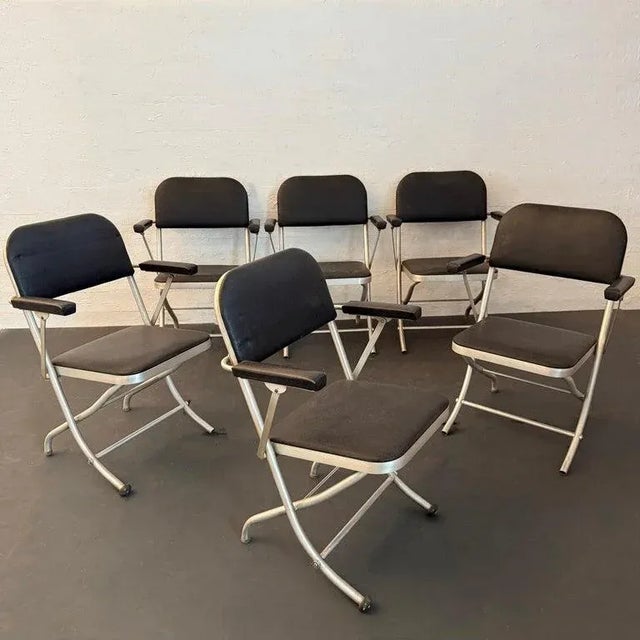Warren Macarthur Set of 6 Machine Age Folding Lounge Chairs by Warren McArthur For Sale - Image 4 of 10