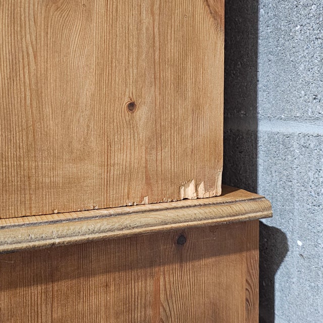Vintage English Pine Kitchen Dresser With Plate Rack & Wine Storage For Sale - Image 4 of 13