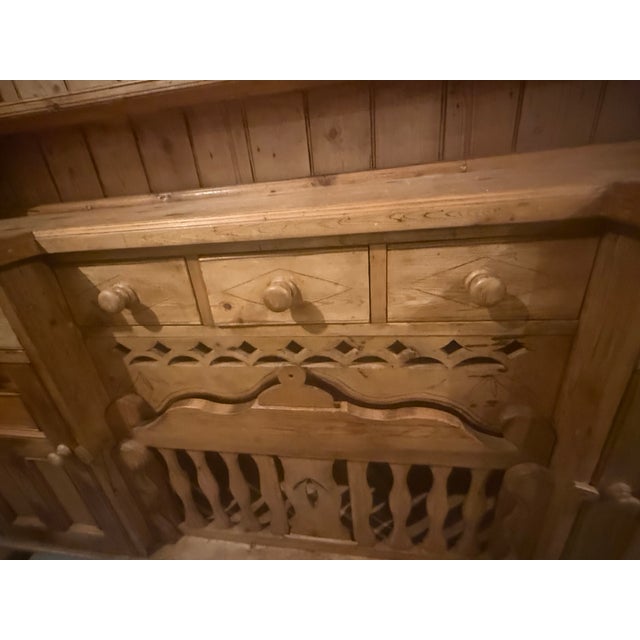 Charming Antique English Knotty Pine Hutch For Sale - Image 4 of 6