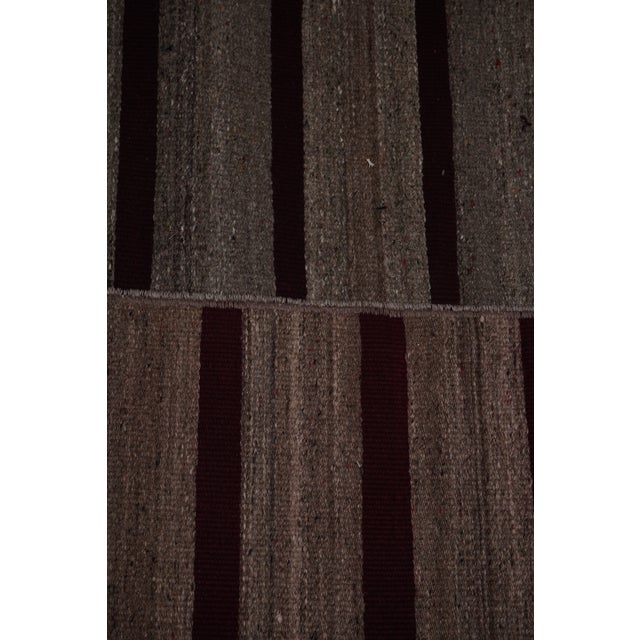 1960s Oversize Bohemian Striped Wool Kilim Rug 9'2'' X 11'4'' For Sale - Image 10 of 12