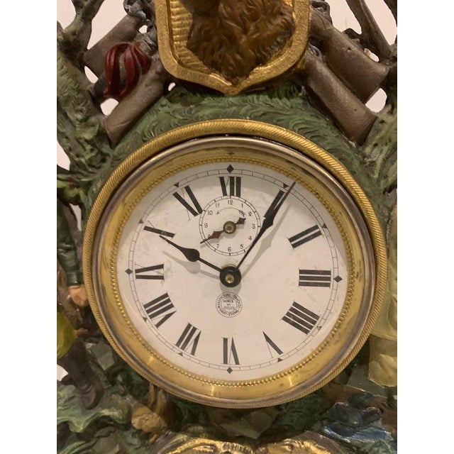 20th Century Polychrome Spelter Clock with Breton Sailor Decoration For Sale - Image 4 of 9