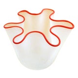 Small Fazzoletto Handkerchief-Shaped Vase in Frosted Glass, 1950s For Sale