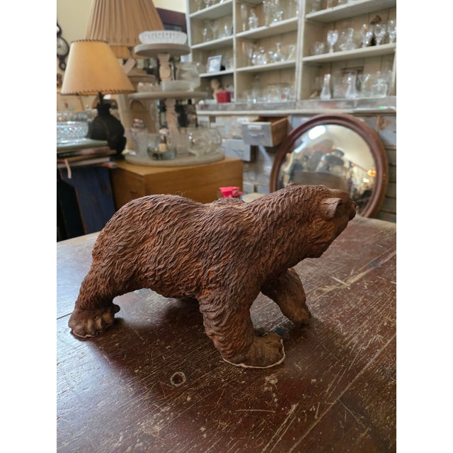 Rustic Cast Iron Bear With Rusty Finish For Sale - Image 3 of 13