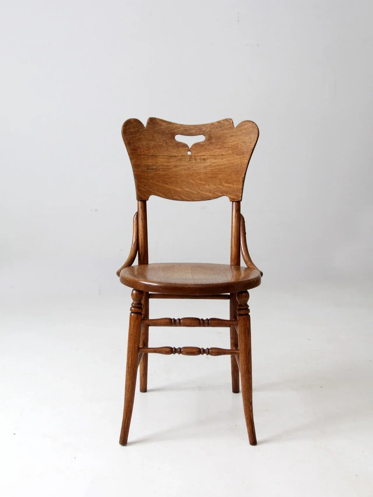 Antique Bentwood Chair With Cut Out Back | Chairish