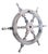 Traditional Vintage Nautical Handcrafted White Wooden Ship Wheel With Aluminium Hub & Handle For Sale - Image 3 of 6