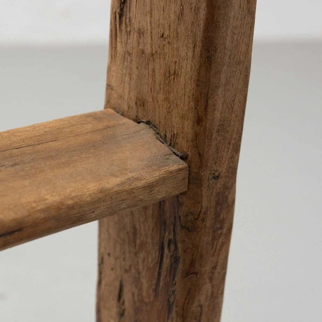 Spanish Hachero Traditional Natural Oak Wood Candleholder, 1890s For Sale - Image 12 of 18