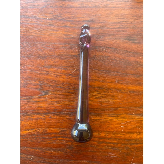 1960s 1960s Art Deco Italy Murano Thick Glass Swizzle Sticks - Set of 6 For Sale - Image 5 of 5
