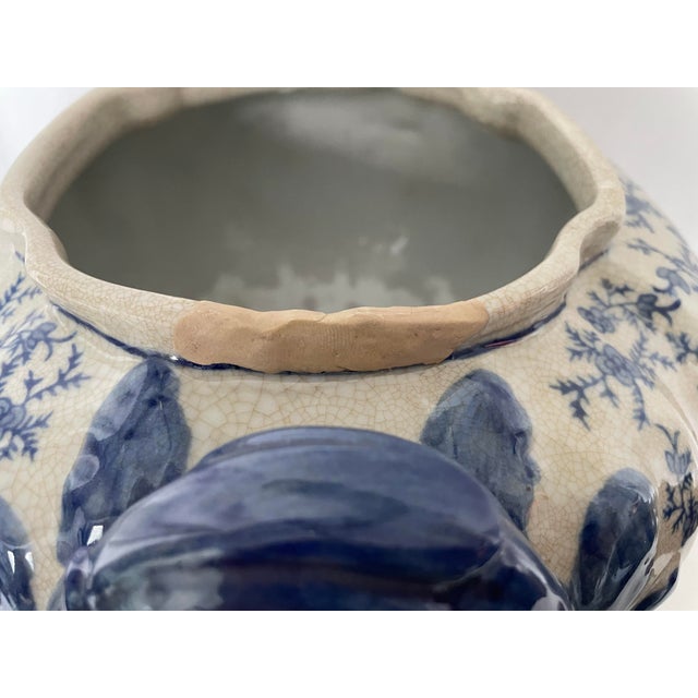 Vintage Blue & White Footed Tureen With Handles For Sale In Atlanta - Image 6 of 9