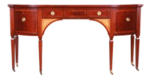 Baker Furniture Stately Homes Sheraton Bow Front Inlaid Mahogany Sideboard