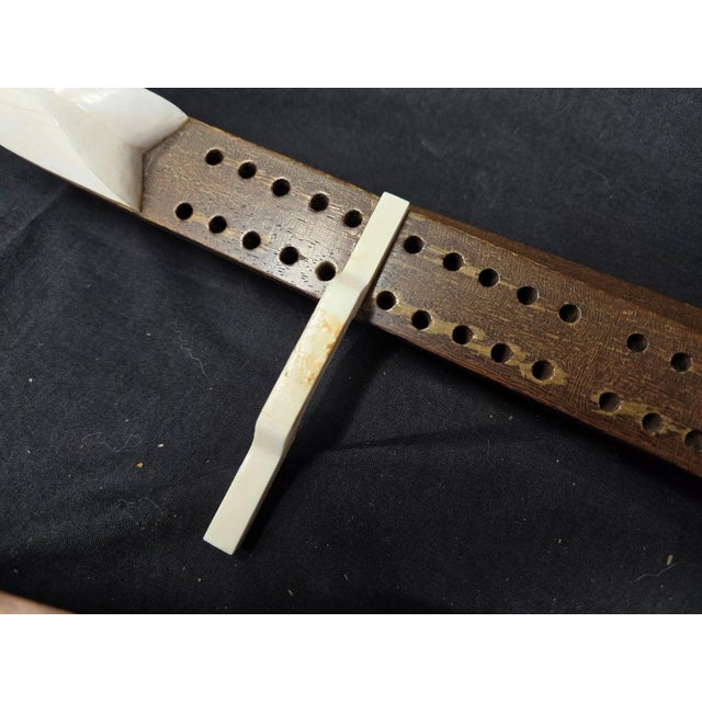 Vintage Cribbage Board Game - Style of John Roberts 20-3/4" Long With 10 Pegs For Sale - Image 16 of 17