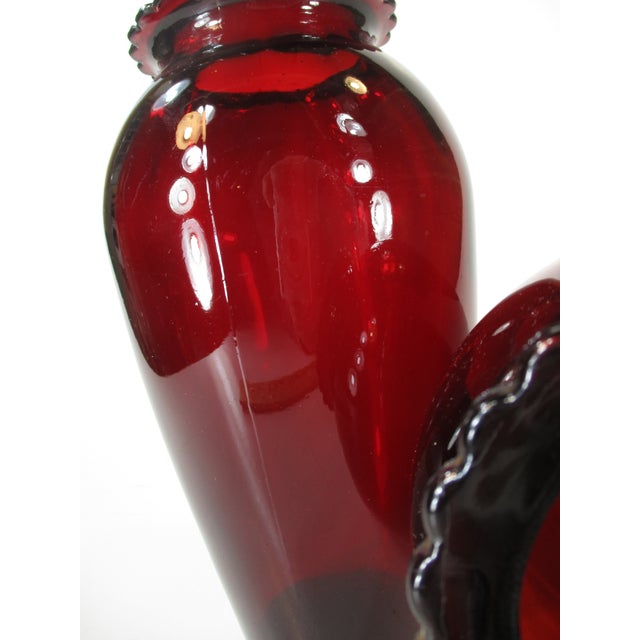 Pair Vintage Red Glass Vases For Sale - Image 15 of 18