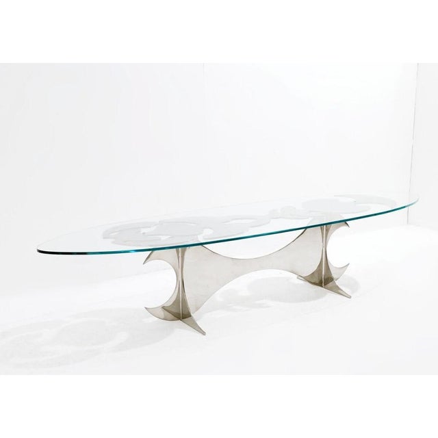 Coffee table "Elipse" by Armand Jonckers - 1980s. This piece is attributed to the mentioned designer/maker. It has no...