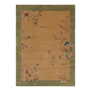 Rug & Kilim’s Chinese Art Deco Style Rug, With Floral Patterns and Pictorials