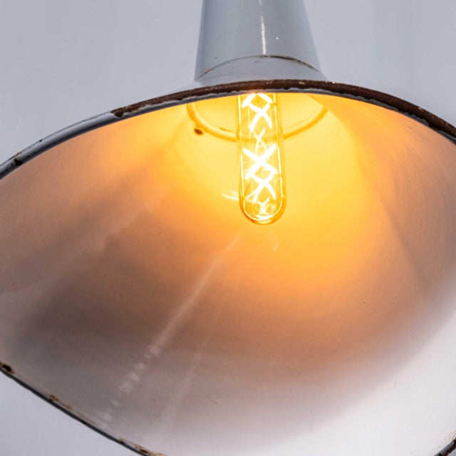 1950’s industrial grey benjamin crysteel enamelled parabolic lamps – pair. Benjamin was arguably the market leader in...