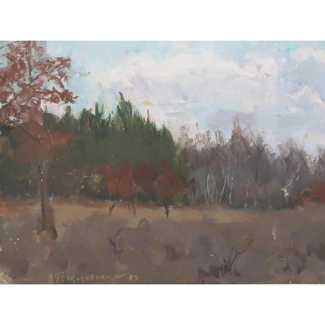 1960s 1960s Impressionism Forest Oil Painting, Ukrainian Artist, 1969 35-48 For Sale - Image 5 of 6