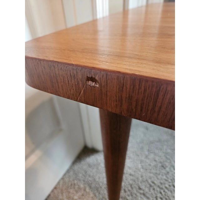 Mid-Century Walnut and Brass Square Side Table For Sale In Indianapolis - Image 6 of 13