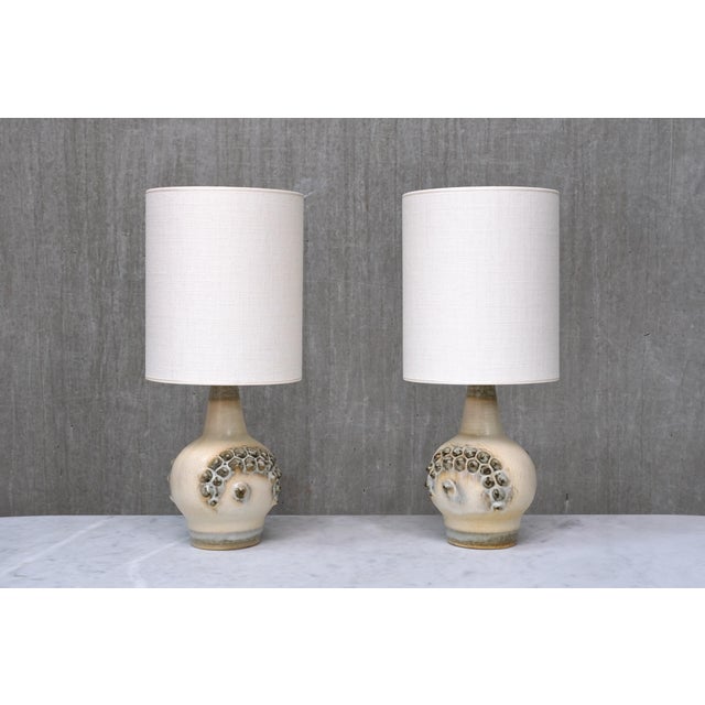 Drip Glazed Ceramic Table Lamps by Einar Johansen for Søholm, Denmark, 1960s, Set of 2 For Sale - Image 12 of 12