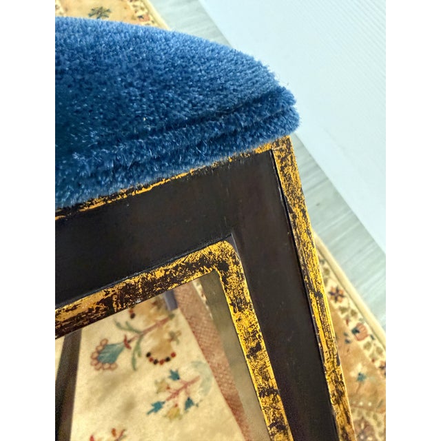 Bespoke Sapphire Velvet Bench For Sale In San Francisco - Image 6 of 12
