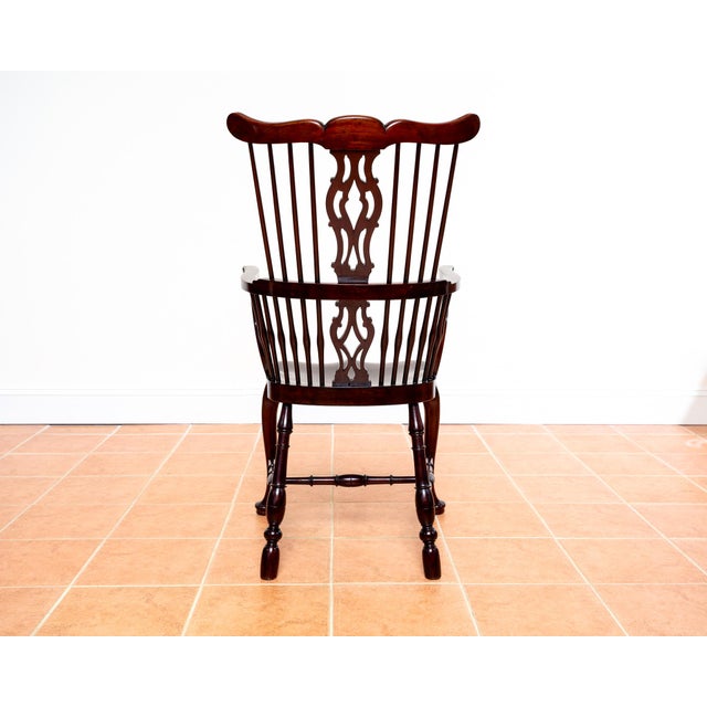 Antique Georgian Revival Victorian Windsor Chair Thames Valley in Mahogany, 1890 For Sale - Image 12 of 18