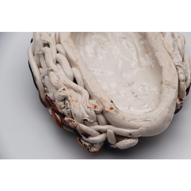 Woman Face Wall Plaque, Sicilian Glazed Earthenware, 1990s For Sale - Image 11 of 12