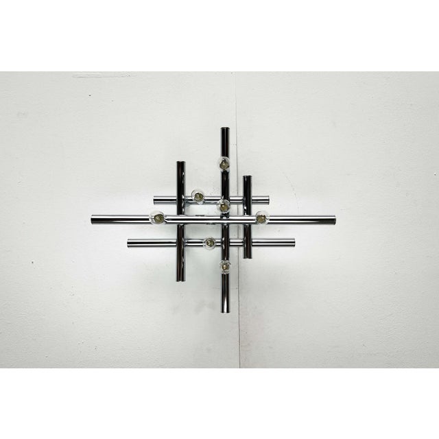 Metal Mid-Century Modern Swiss Space Age Wall or Ceiling Lamp from Temde, 1960s For Sale - Image 7 of 18