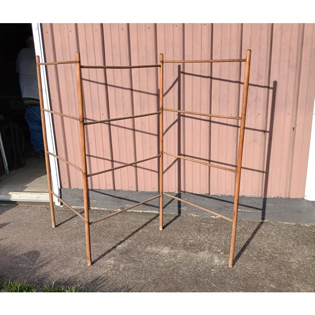 Antique Wooden Trifold Ladder Drying Rack 1900s For Sale In Cleveland - Image 6 of 18