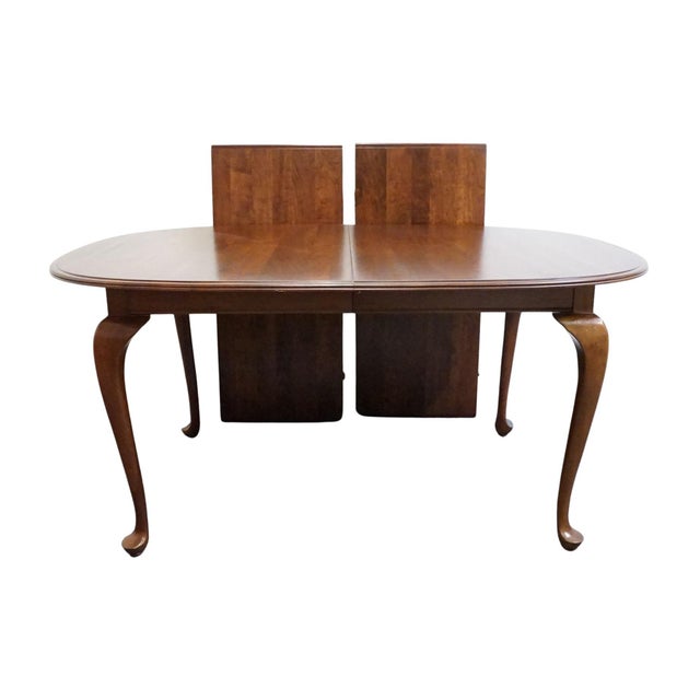 Wood Ethan Allen Georgian Court Collection Solid Cherry Traditional Style 96" Dining Table 11-6094 For Sale - Image 7 of 12