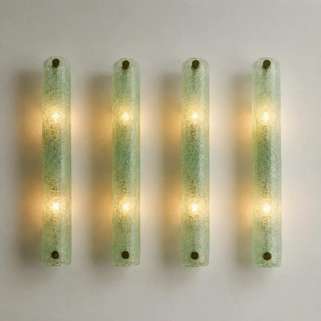 Glass Green Graniglia Canalina Murano Glass Wall Sconces by Simoeng from Simoeng, Set of 4 For Sale - Image 7 of 9