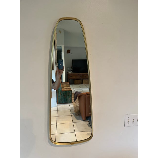 Vintage Mid-Century Modern Organic Brass Teardrop Wall Mirror, 1970s For Sale In West Palm - Image 6 of 12