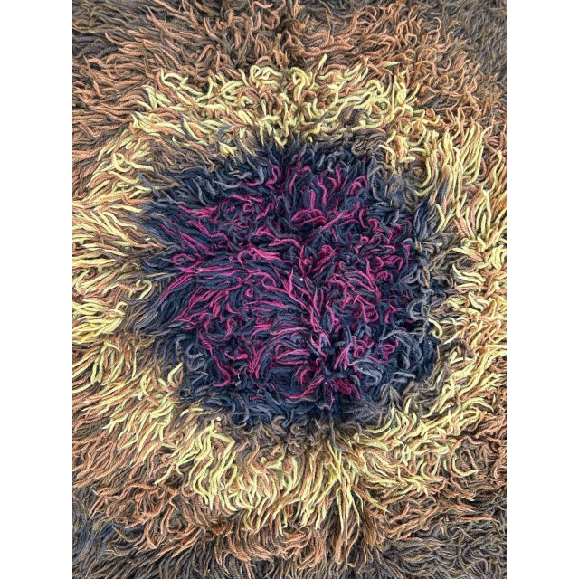 Vintage Scandinavian Swedish Round Rug, 1960s For Sale - Image 6 of 18