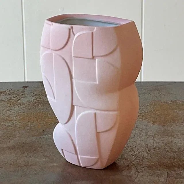 Vintage Signed Modernist Geometric Ceramic Vase For Sale In West Palm - Image 6 of 14