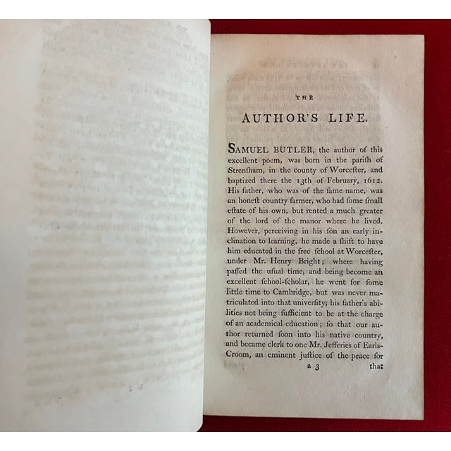 Antique 18th Century Fine Leather Bindings - Samuel Butler. Esq. "Hudibras" Books From Hugh Walpole's Library at Brackenburn - 2 Volumes For Sale - Image 12 of 18