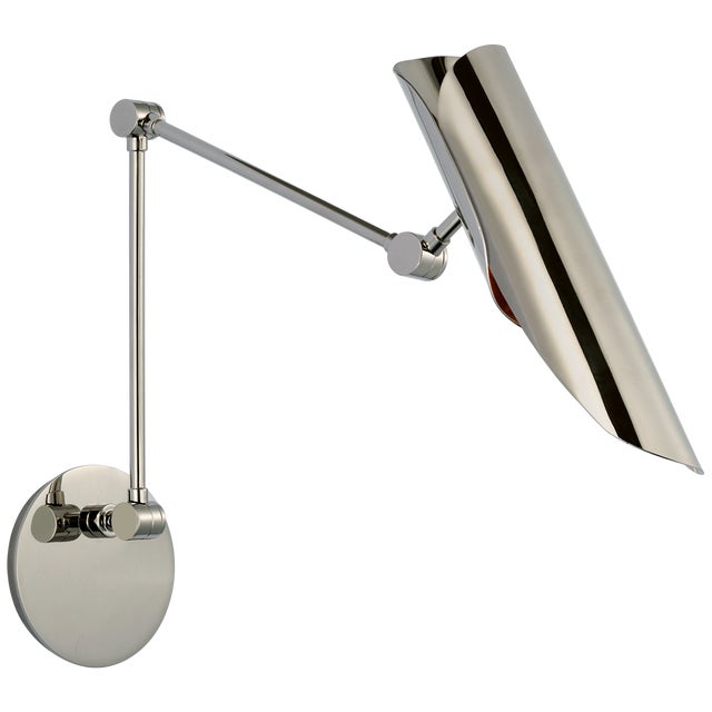Flore Double Library Wall Light in Polished Nickel Designer: Champalimaud Height: 11.25" - 14.5" Extension: 14.75" - 26.5"...