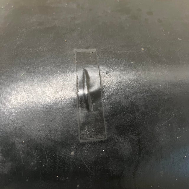 Black Paul McCobb Black Vinyl and Iron Ottoman For Sale - Image 8 of 8