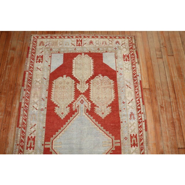 Mid 20th Century Red Vintage Inspired Caucasian Rug - 3'5" x 6'10" For Sale - Image 5 of 7