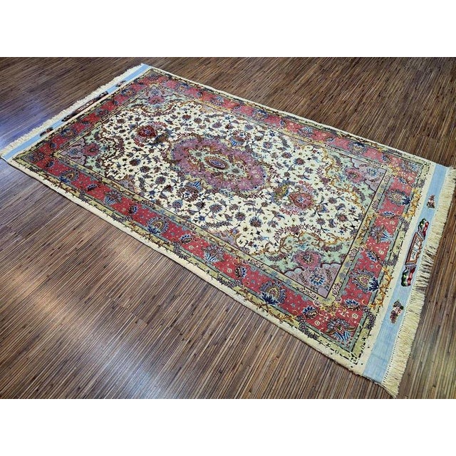 Middle Eastern Tabriz Rug in Silk For Sale - Image 4 of 11