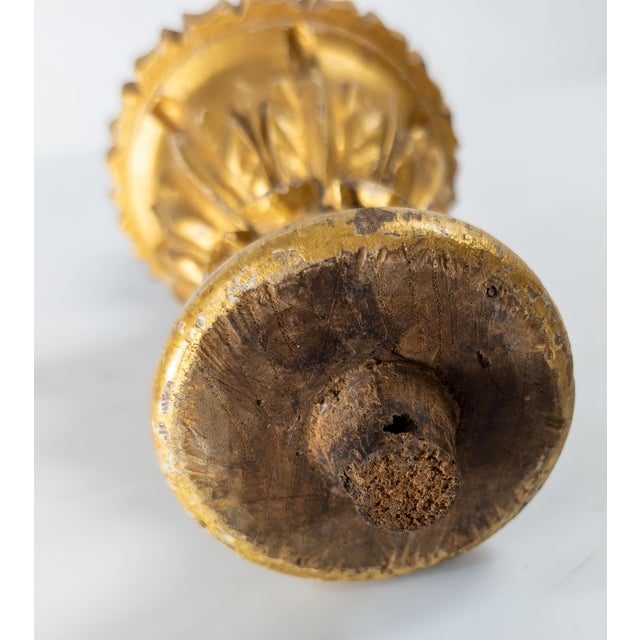 Wood 19th Century Carved Giltwood Flaming Urn Finial in Georgian or Federal Style For Sale - Image 7 of 10