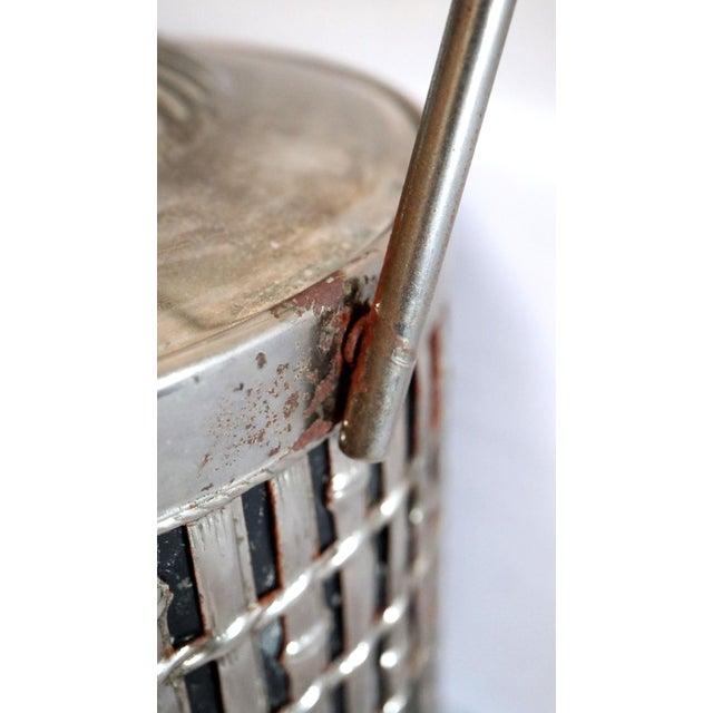 1960s Mid Century Silver Plate Faux Bamboo Ice Bucket With Handle For Sale - Image 9 of 13