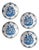 18th Century Dutch Delftware Blue and White Floral Plates, Set of 4 For Sale