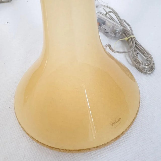 Beige 1980 Mid Century Murano Glass Lamps by Vistosi - A Pair For Sale - Image 8 of 13