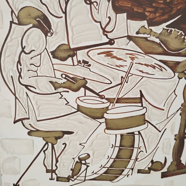 Vintage William Sorrow Mixed- Media Painting Titled "Papa French" For Sale - Image 15 of 18
