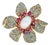 Bochic "Capri" Ruby, Fire Opal & Blue Topaz Flower Ring Set 18K Gold & Silver For Sale