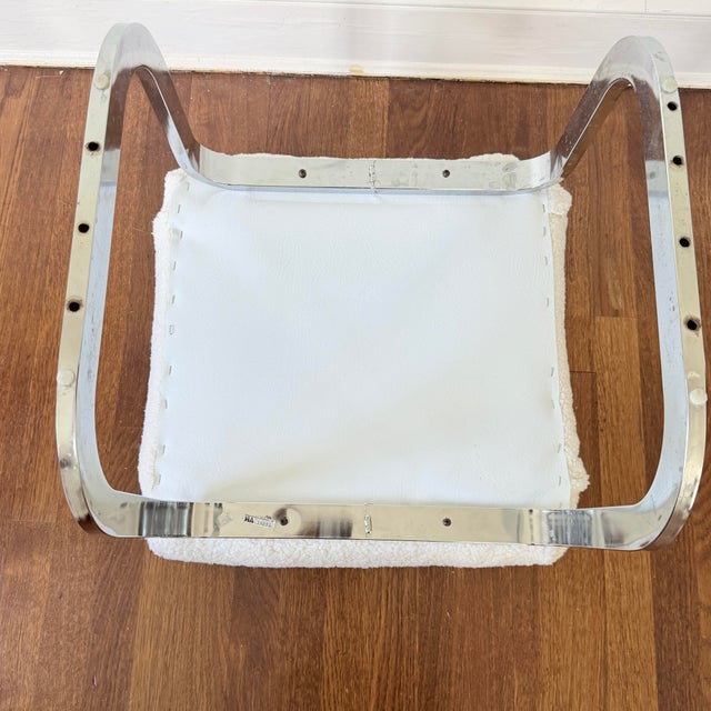 MCM Cantilever Chrome Ottoman Stool by Milo Baughman for Dia For Sale - Image 12 of 12