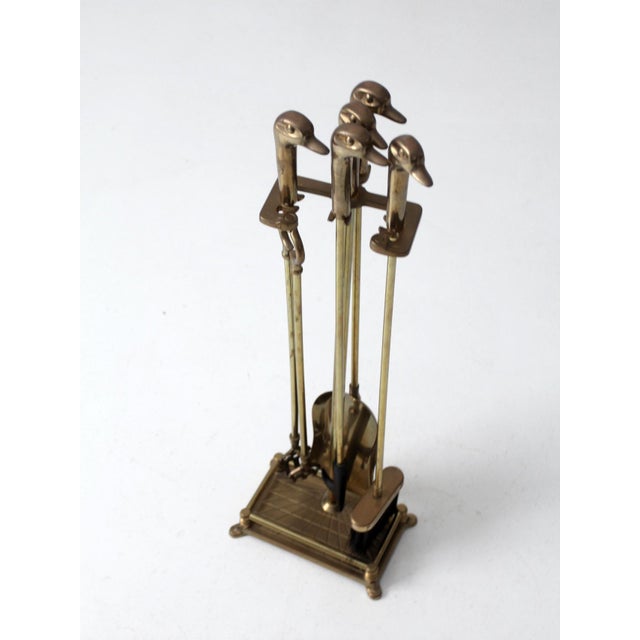 Vintage Brass Duck Fireplace Tools Set Chairish