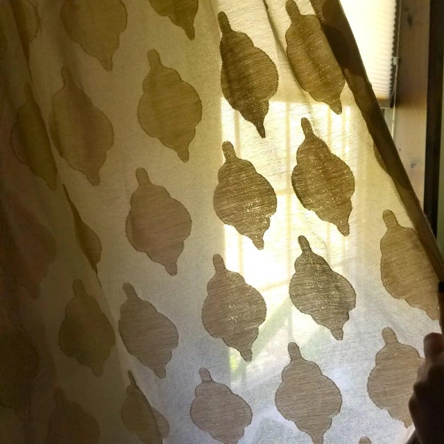 2000s Pair of Custom Coraggio Draperies in Khaki Gold For Sale - Image 12 of 12