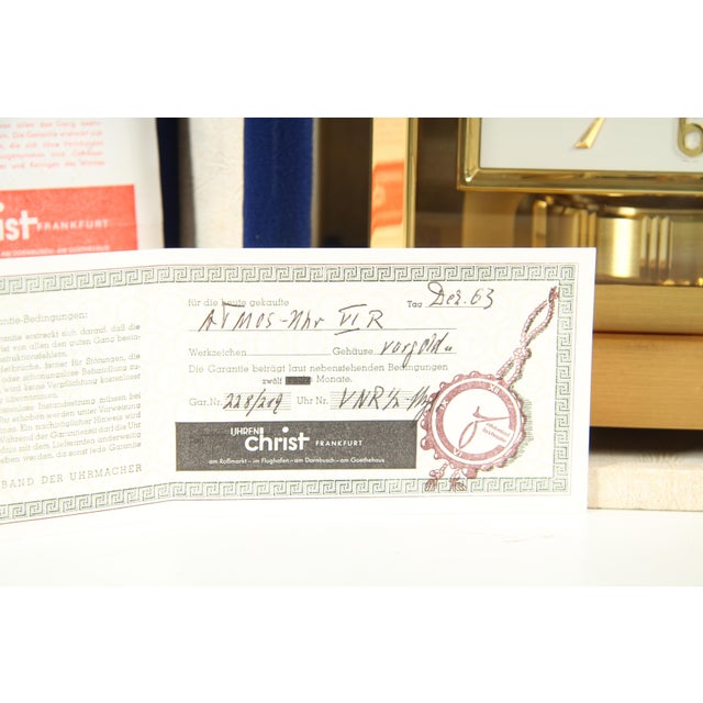 Atmos Clock with Box and Documents by Jaeger Lecoultre, 1963 For Sale - Image 17 of 18