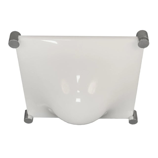 Italian White Acrylic Glass Ceiling or Wall Light from Martinelli Luce, 1960s For Sale - Image 6 of 7