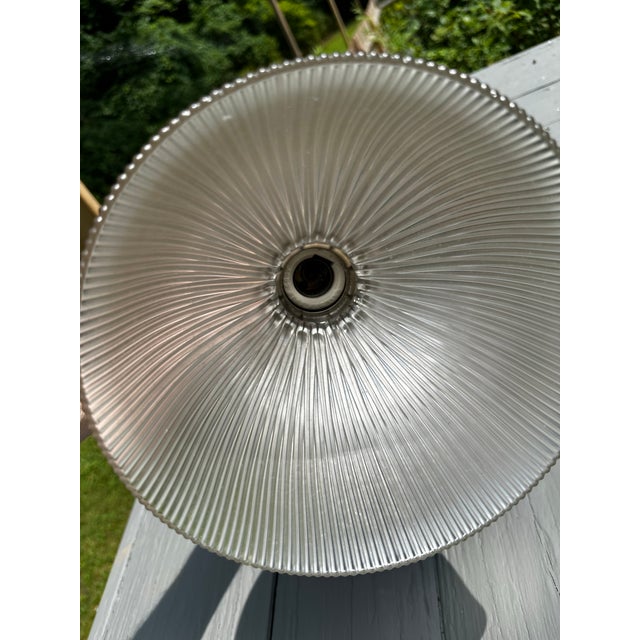 Old Lights On is pleased to offer this vintage Holophane fixture with spring loaded shade holder. It is wired and ready to...