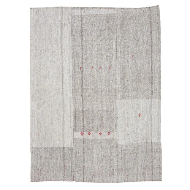1960s Vintage Gray Kilim Rug- 7′6″ × 10′4″ For Sale